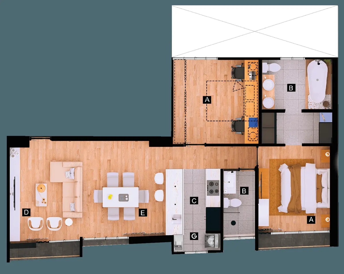 Plano referencial de Flat X01